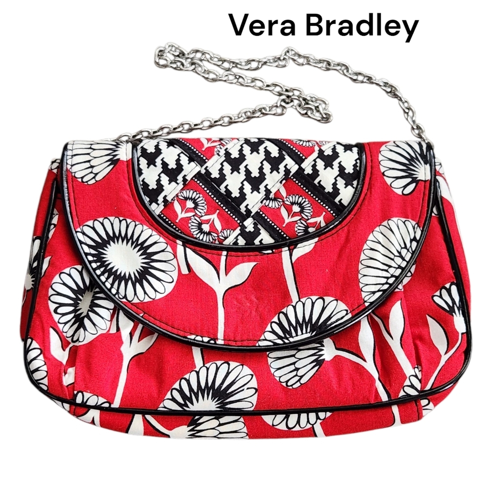 Vera Bradley Shoulder Bag Red Deco Daisy HTF Retired #11673-106